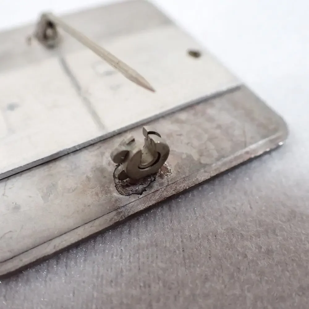 Vintage Sharon Steel #7521 Employee Badge Metal ID Pin Steel Mill Pennsylvania